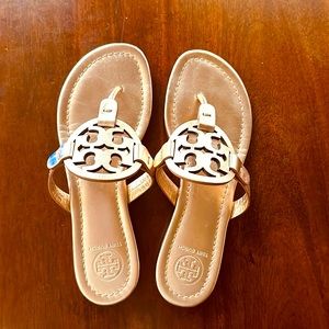 Tory Burch Miller Sandals - metallic rose gold size 6.5 great condition